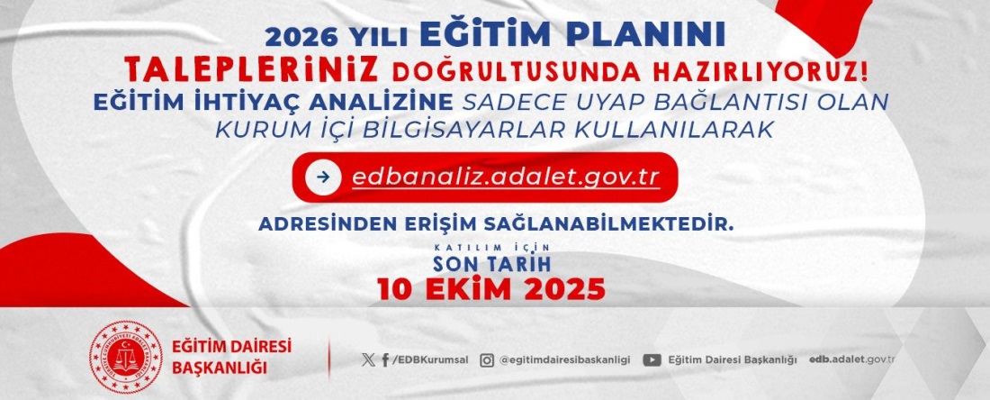 2026 Yılı Eğitim İhtiyaç Analizi Duyurusu